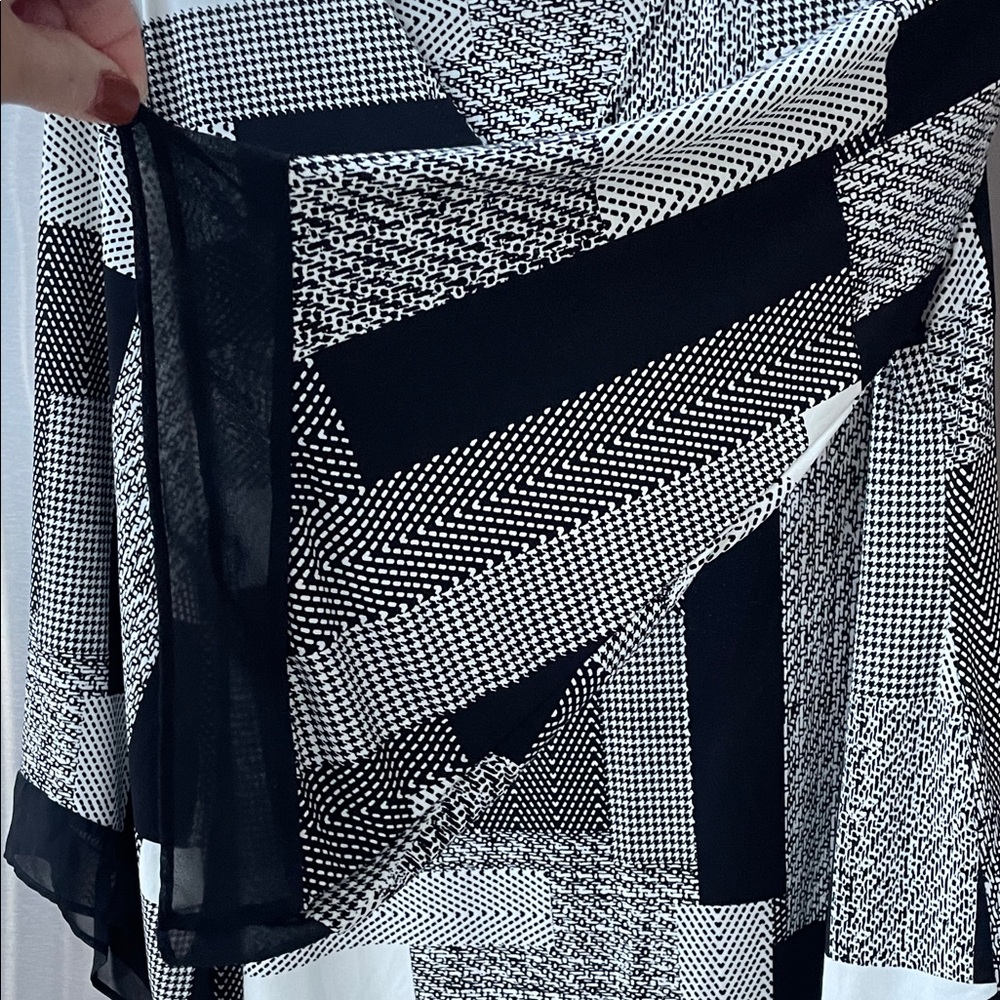 Alfani Monochrome Patchwork Blouse - image 5